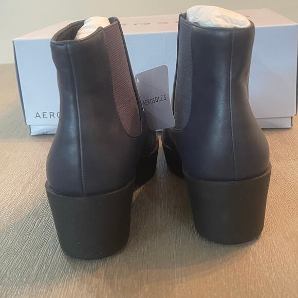 Aerosoles Womens Carin Navy Comfortable Wedge Ankle Booties Size 5M Casual - Picture 3 of 11